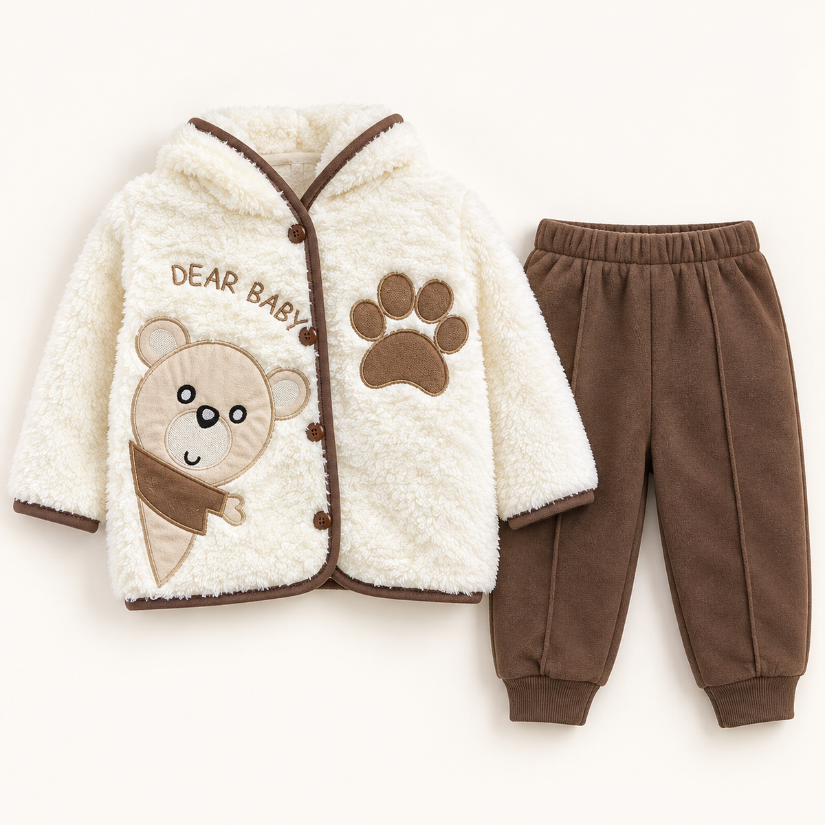 Bear and Paw Baby Fleece Jacket and Trousers Set