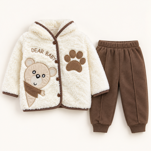Bear and Paw Baby Fleece Jacket and Trousers Set