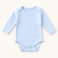 Blue Ribbed Long-Sleeve Baby Bodysuit