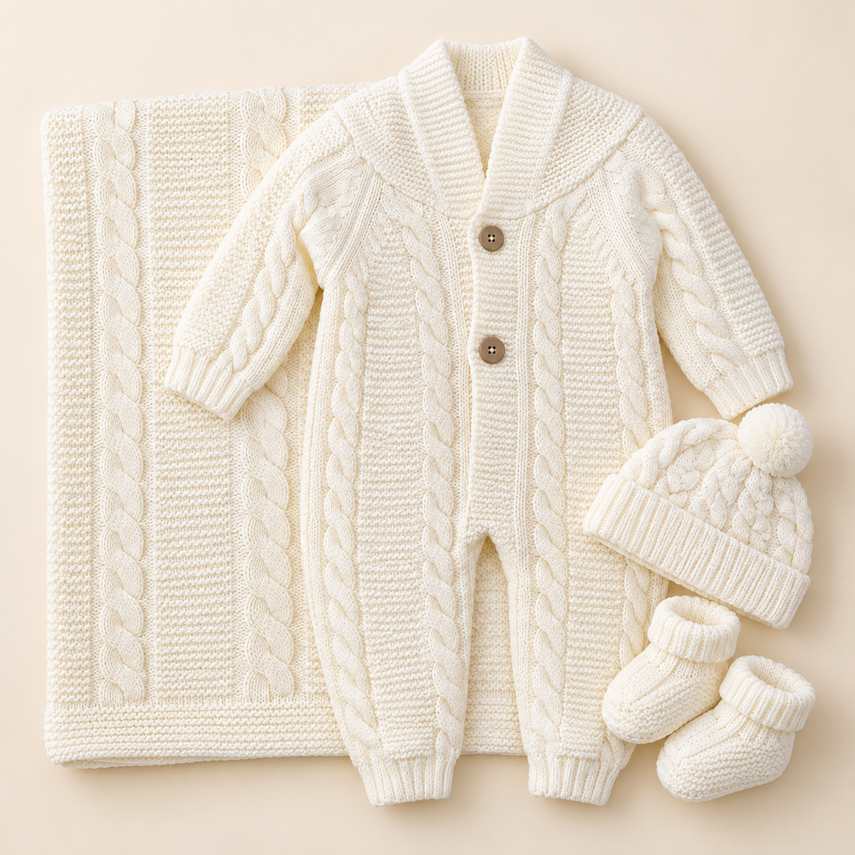 Cable-Knit Baby Hospital Gift Set