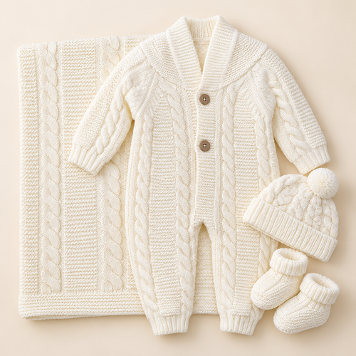 Cable-Knit Baby Hospital Gift Set