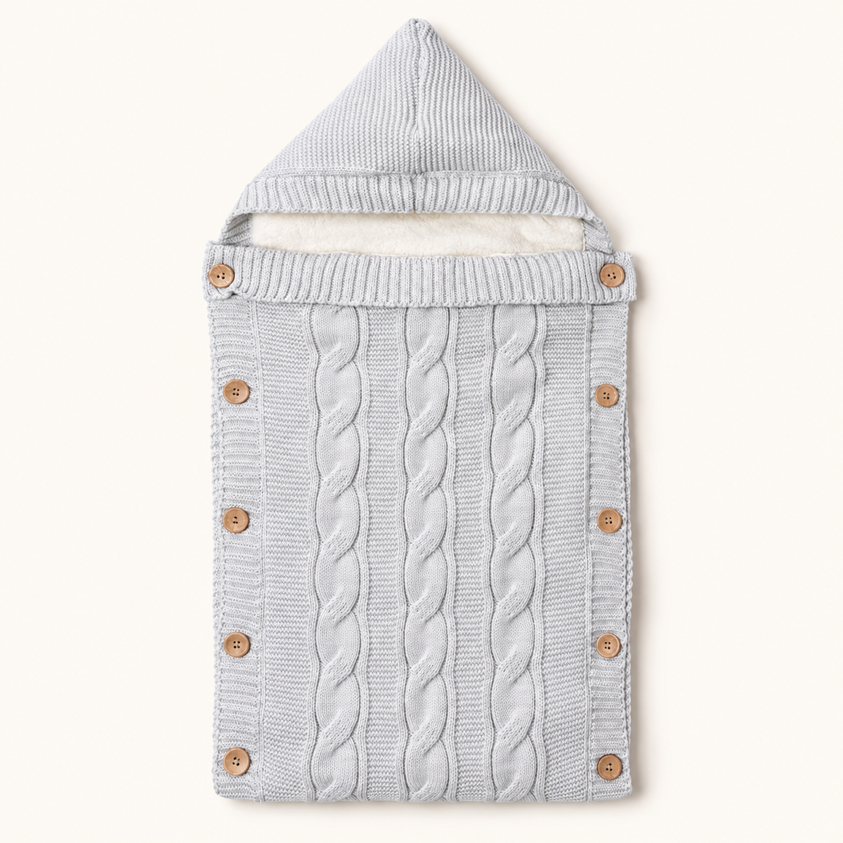 Ersin Baby Cable-Knit Hooded Sleeping Bag