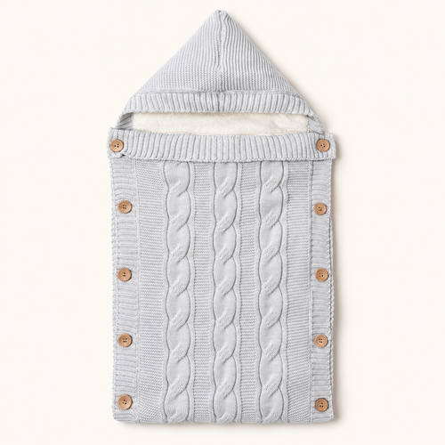 Ersin Baby Cable-Knit Hooded Sleeping Bag
