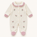Floral-Detail Footed Baby Sleepsuit