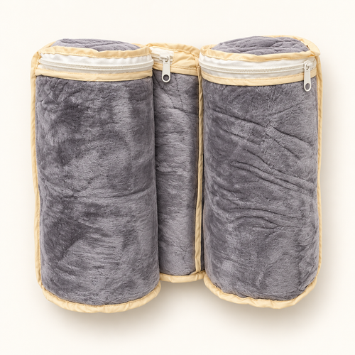 Grey Plush Baby Blanket and Mat