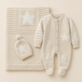 Ivory Knit Baby Outfit and Blanket Set