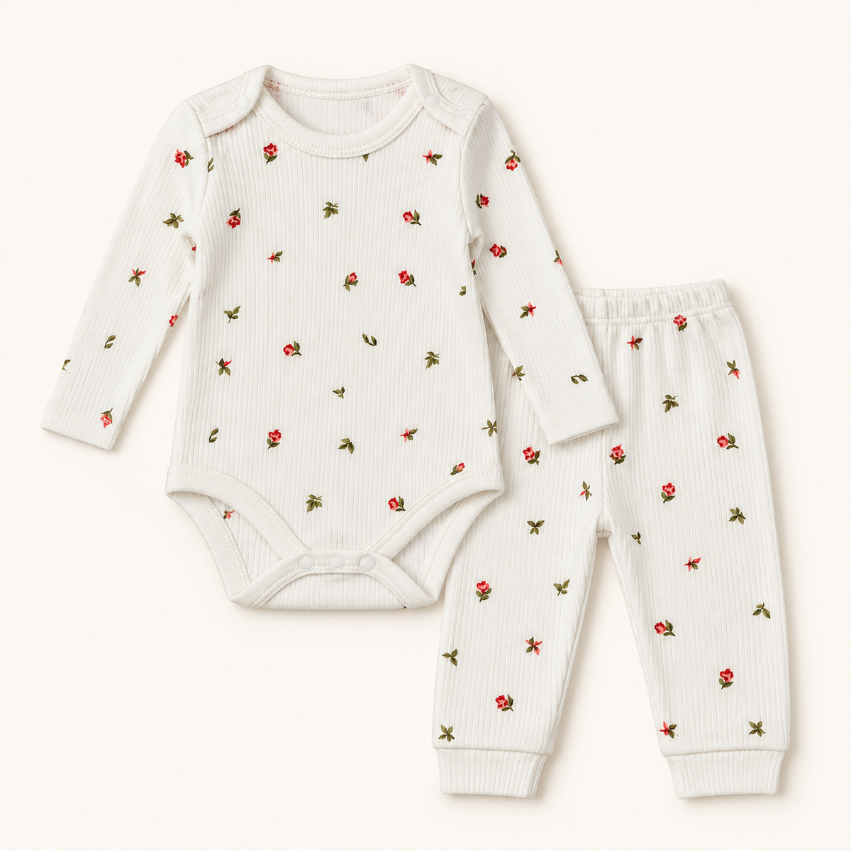 Long-Sleeve Baby Bodysuit and Trousers Outfit