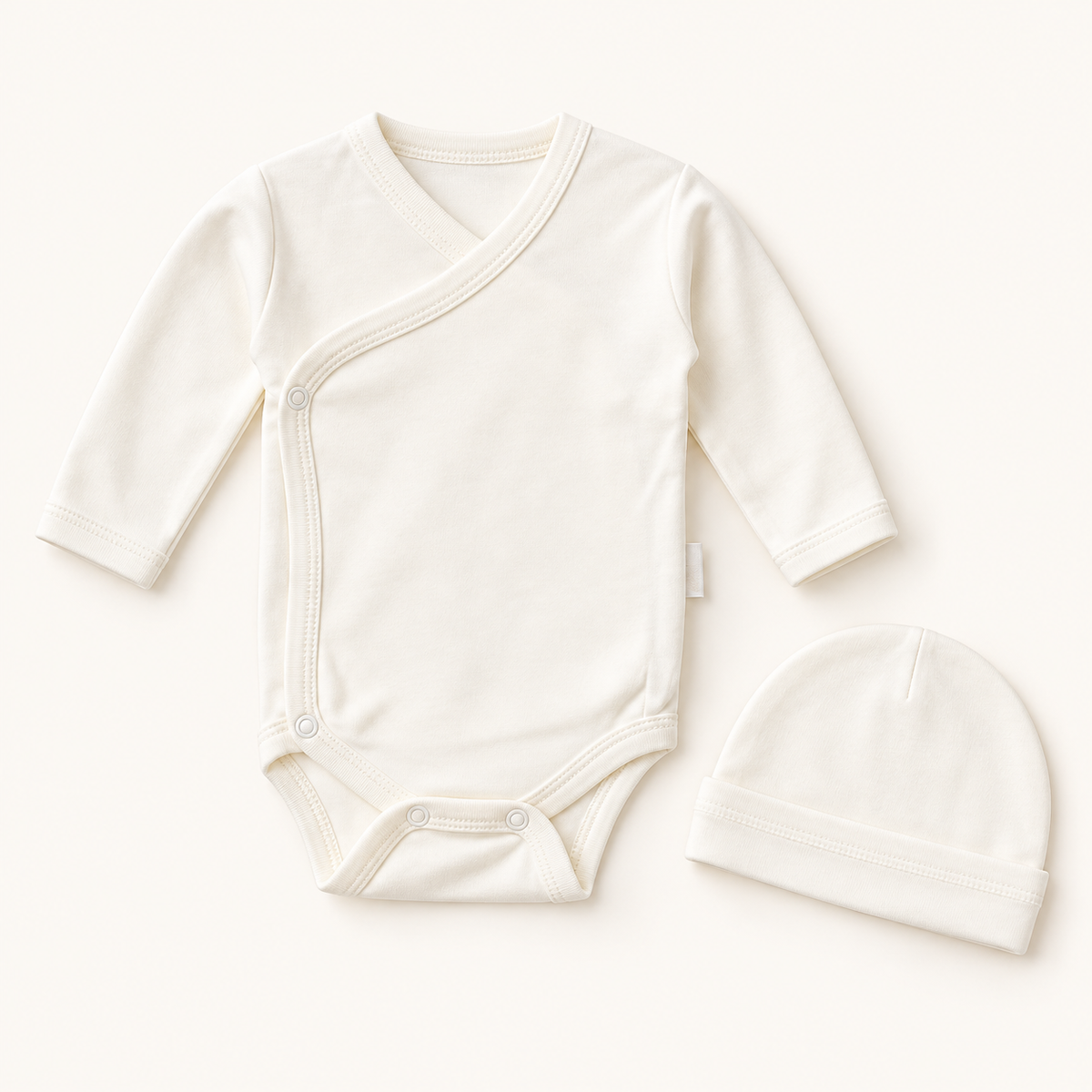 Newborn Wrap-Front Bodysuit and Hat Set