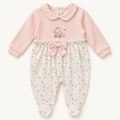Pink Floral Footed Baby Sleepsuit