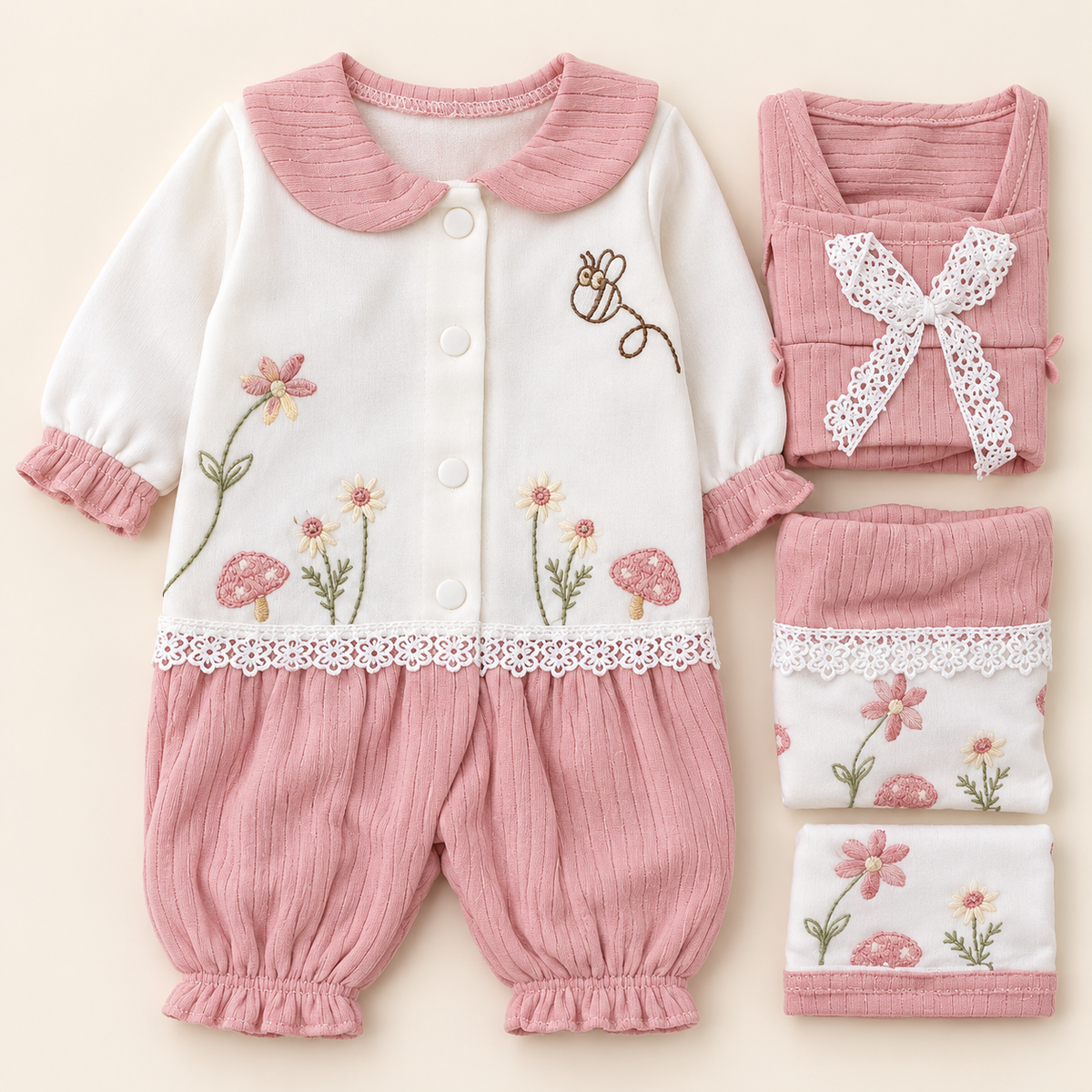 Pink Five-Piece Newborn Gift Set
