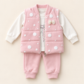 Pink Polka Dot Baby Vest and Trousers Set