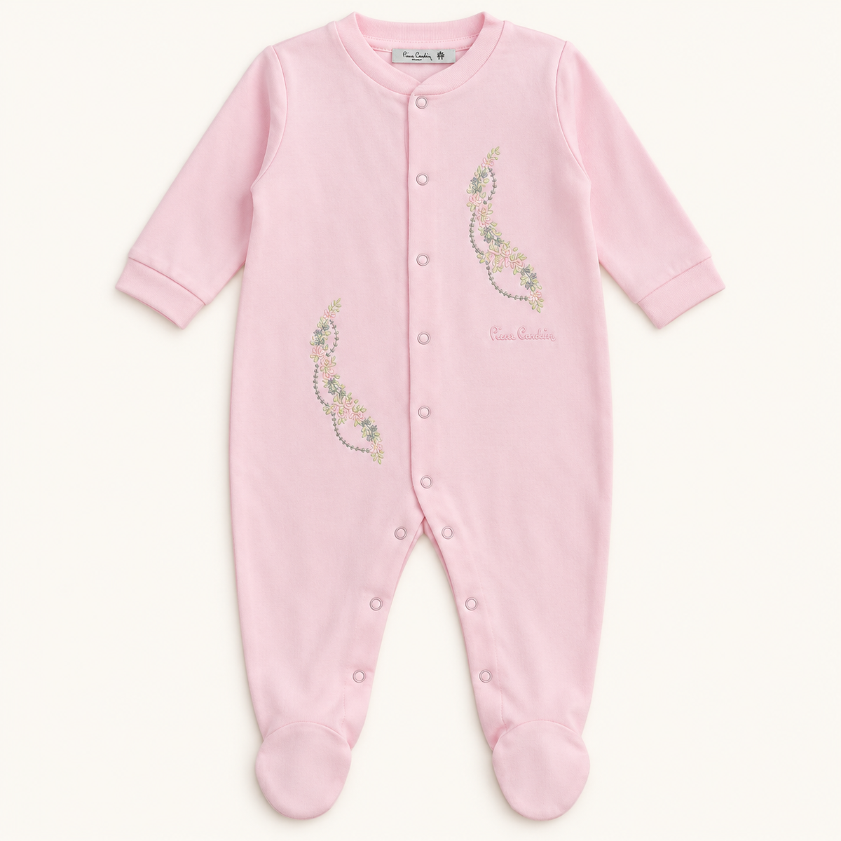 Pink Printed Baby Sleepsuit