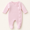 Pink Quilted Newborn Sleepsuit