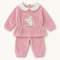 Pink Animal-Detail Baby Top and Trousers Set