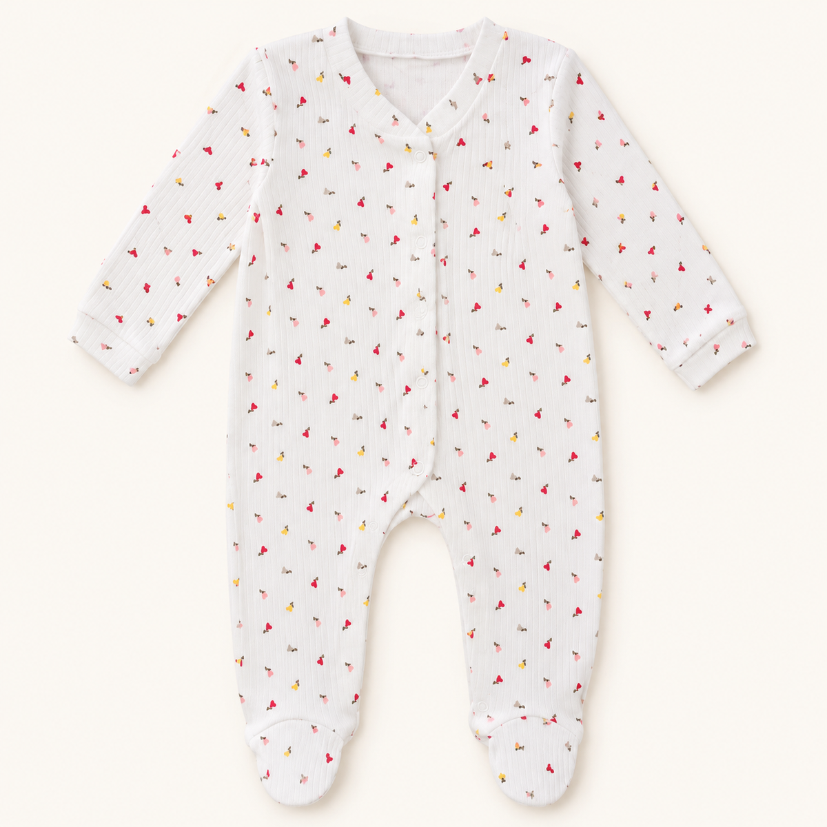 Printed Long-Sleeve Footed Baby Sleepsuit