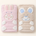 Rabbit-Detail Plush Baby Blanket
