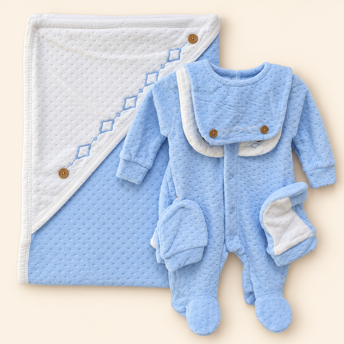 Textured Baby Hospital Set with Matching Blanket