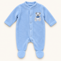 Bear-Detail Footed Baby Sleepsuit